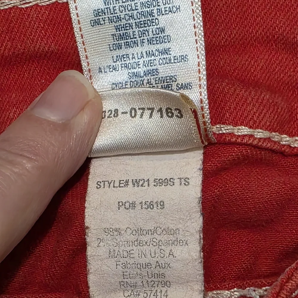 True Religion Red Skinny Jeans Womans Sz 29 Stretch Low Rise - Picture 7 of 14